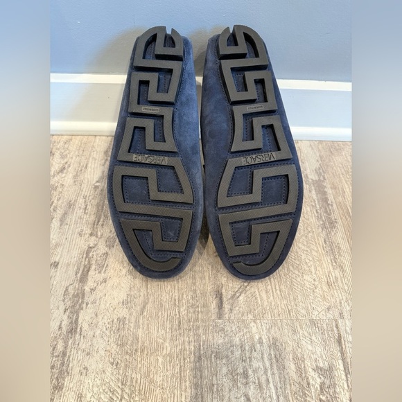 Versace Medusa Blue and Gold Slip-On Driving Loafers NEW - Picture 6 of 11